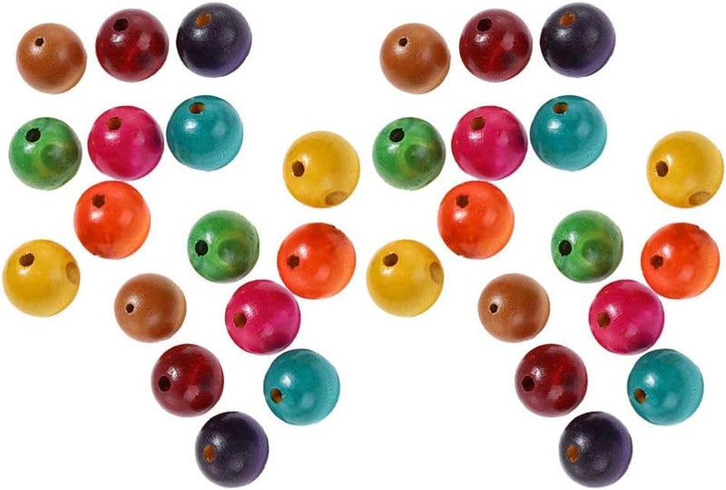 klarako Wood Round Beads 800pcs Colored Round Wood Beads Large Hole Wood Spacer Beads Loose Beads for DIY Craft Bracelet Necklace Jewellery Making (6mm) Spacer Loose Beads - Image 2