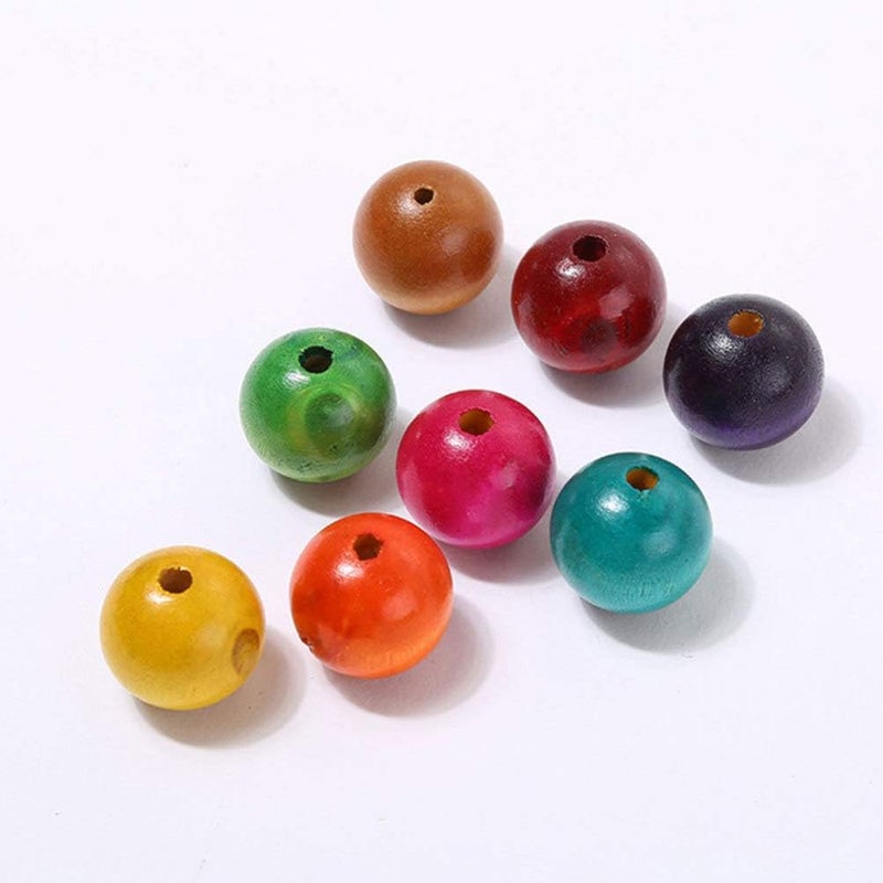 klarako Wood Round Beads 800pcs Colored Round Wood Beads Large Hole Wood Spacer Beads Loose Beads for DIY Craft Bracelet Necklace Jewellery Making (6mm) Spacer Loose Beads - Image 5