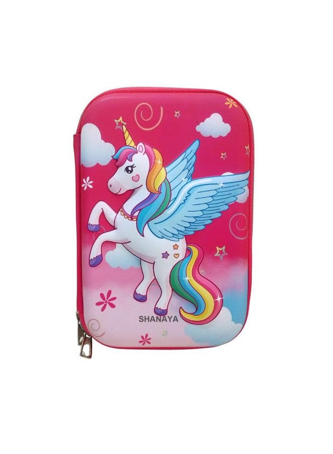 Shanaya SHANAYA Premium Stylish 3D Hardtop Embossed Cute Unicorn Mermaid Smiggle EVA Pencil Pouch Box Case Large Capacity Compartments for School College Girls Boys Kids Stationery Items (Design 4) - Image 4
