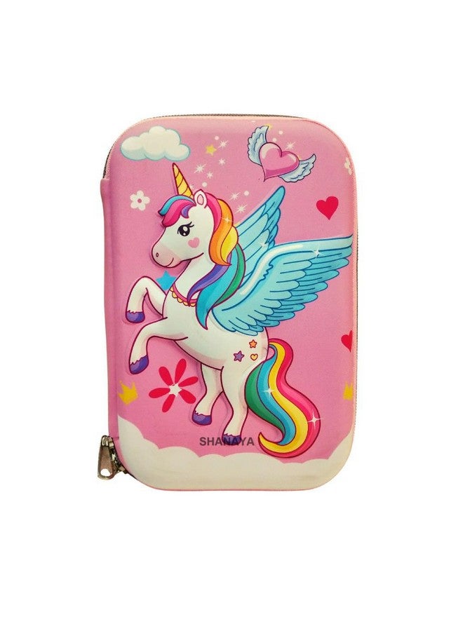 Shanaya SHANAYA Premium Stylish 3D Hardtop Embossed Cute Unicorn Mermaid Smiggle EVA Pencil Pouch Box Case Large Capacity Compartments for School College Girls Boys Kids Stationery Items (Design 4) - Image 3