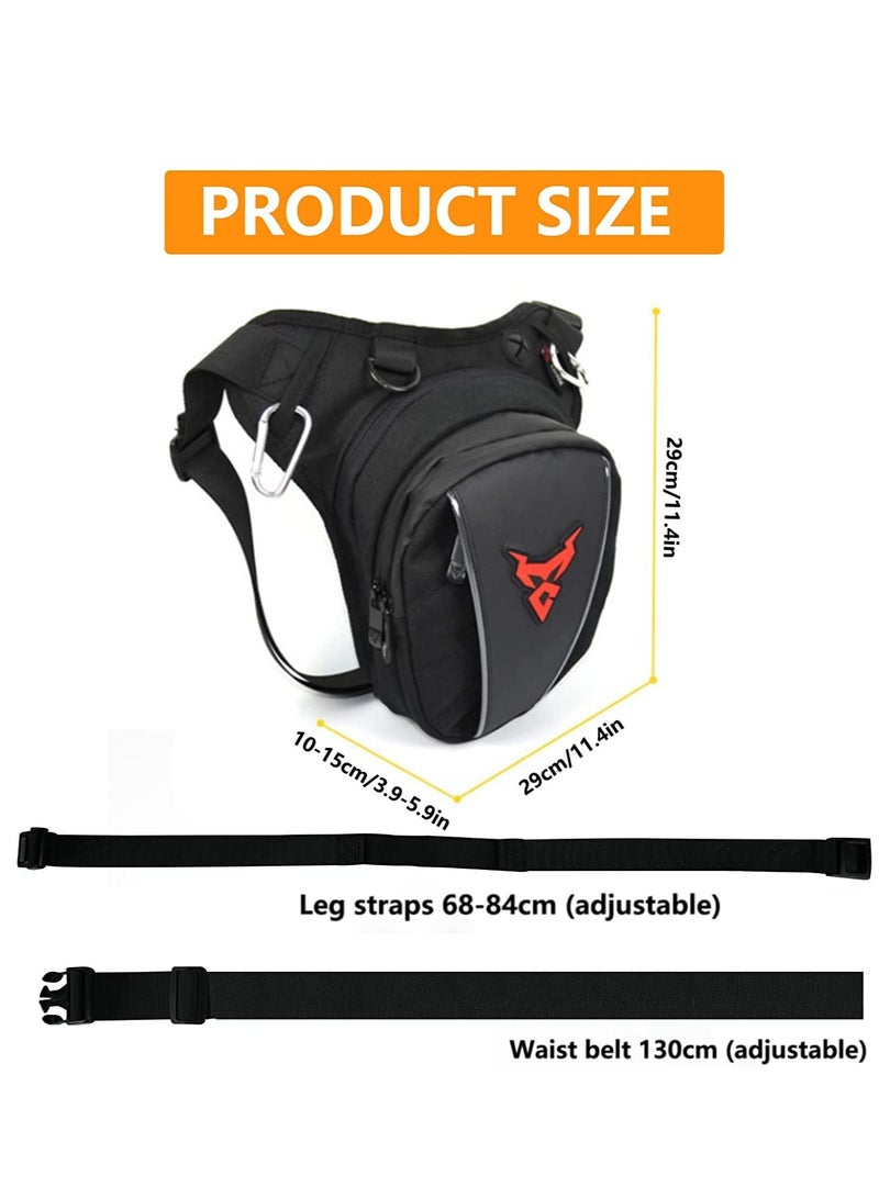 Motorcycle Waist Drop Leg Bag for Men Big Capacity Oxford Waist Pack for Motorcycle Multifunctional Multi-Pocket Thigh Bag for Hiking Climbing  - Image 2