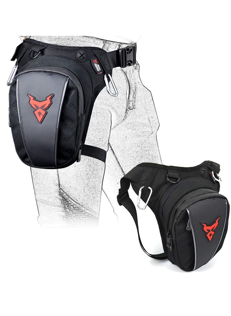 Motorcycle Waist Drop Leg Bag for Men Big Capacity Oxford Waist Pack for Motorcycle Multifunctional Multi-Pocket Thigh Bag for Hiking Climbing  - Image 1