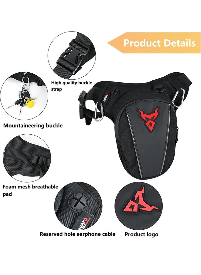 Motorcycle Waist Drop Leg Bag for Men Big Capacity Oxford Waist Pack for Motorcycle Multifunctional Multi-Pocket Thigh Bag for Hiking Climbing  - Image 5
