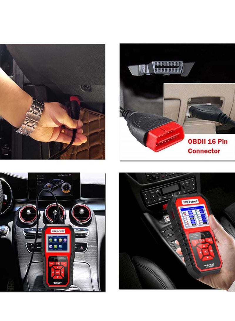 Konnwei KW850 obdii الماسح الضوئي قارئ رمز السيارات التشخيص فحص ضوء المحرك أداة مسح ضوئي للسيارات obdii بعد عام 1996 - Image 5