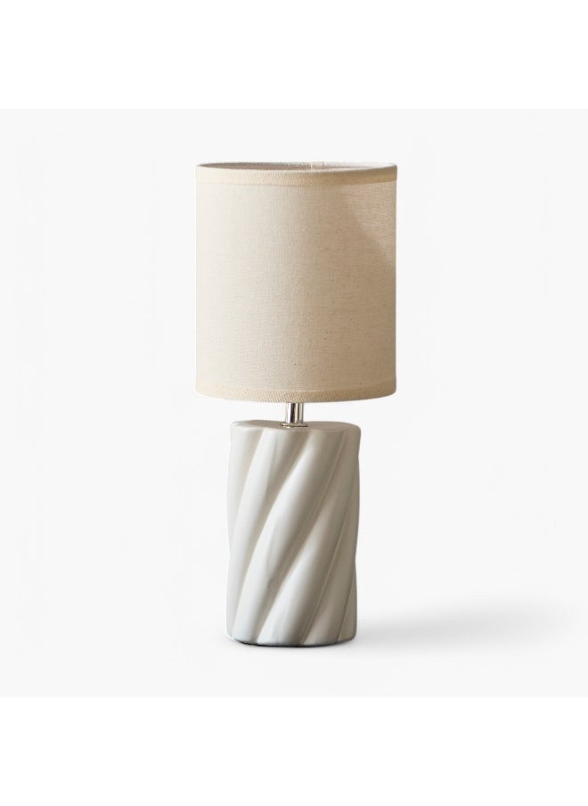 Home Box - Emzie Ceramic Table Lamp with White Shade - 32 cm - Image 1
