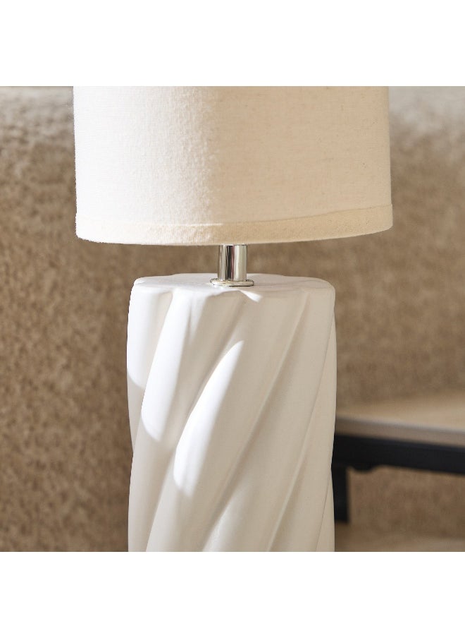 Home Box - Emzie Ceramic Table Lamp with White Shade - 32 cm - Image 1