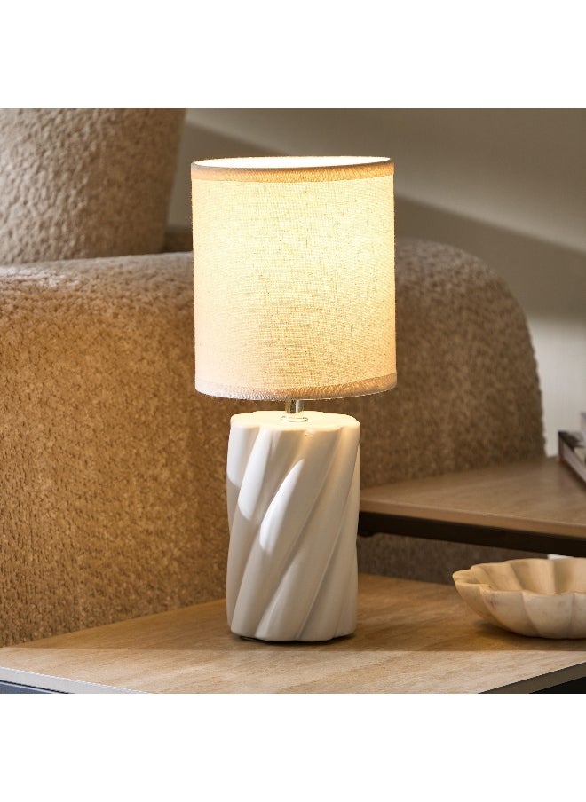 Home Box - Emzie Ceramic Table Lamp with White Shade - 32 cm - Image 1