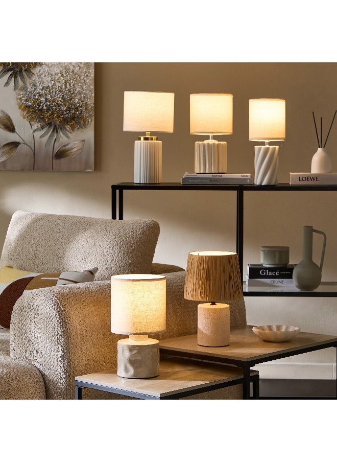 Home Box - Emzie Ceramic Table Lamp with White Shade - 32 cm - Image 1