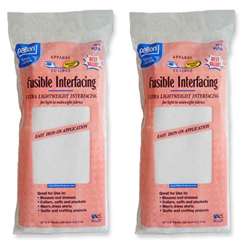 Pellon 15 inches x 3 yards White Fusible Interfacing 2 Pack