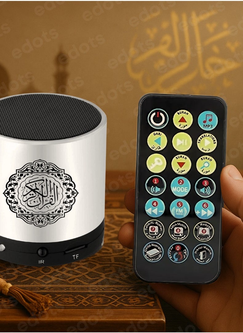 HONTON Compact Digital Quran Speaker with Translation, Tafseer & HD Audio – Portable Islamic Learning Companion | Silver  - Image 3