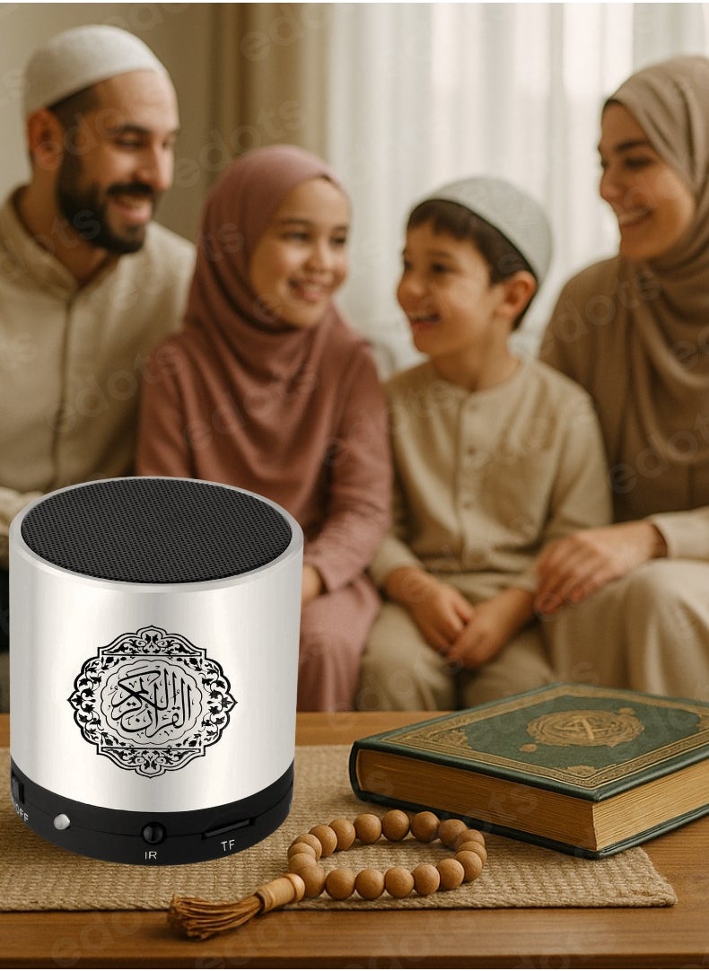 HONTON Compact Digital Quran Speaker with Translation, Tafseer & HD Audio – Portable Islamic Learning Companion | Silver  - Image 2