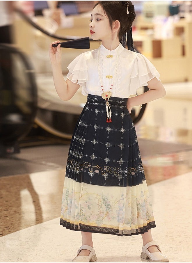 Al Aoyama Chinese robe Costume Girls Children Kimono China Traditional Vintage Ethnic Students Chorus Dance Costume Hanfu  - Image 3