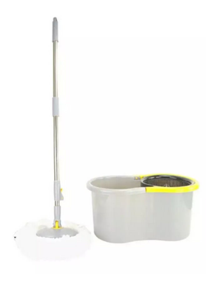 Grey 360° Spin Steel Bowl Bucket Mop set - Image 1
