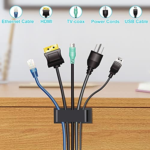 TidyHelper Cable Management Clips, Large Cord Clips for Under Desk Wire Management, Adhesive Organizer Multiple Cord (Computer/PC, Network, TV, Ethernet) Black 20 PCS - Image 3