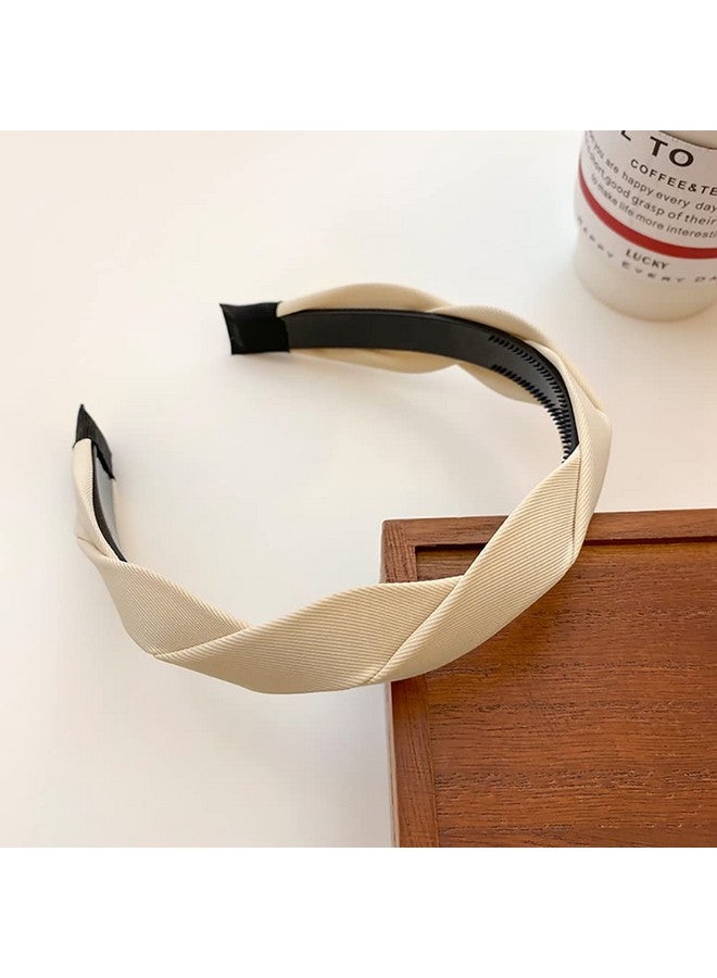 ووفوووفو 4 قطع عصابة رأس مضفرة للنساء والفتيات واسعة هيرباند موضة غير قابلة للانزلاق على شكل طوق شعر إكسسوارات بألوان ثابتة - Image 3