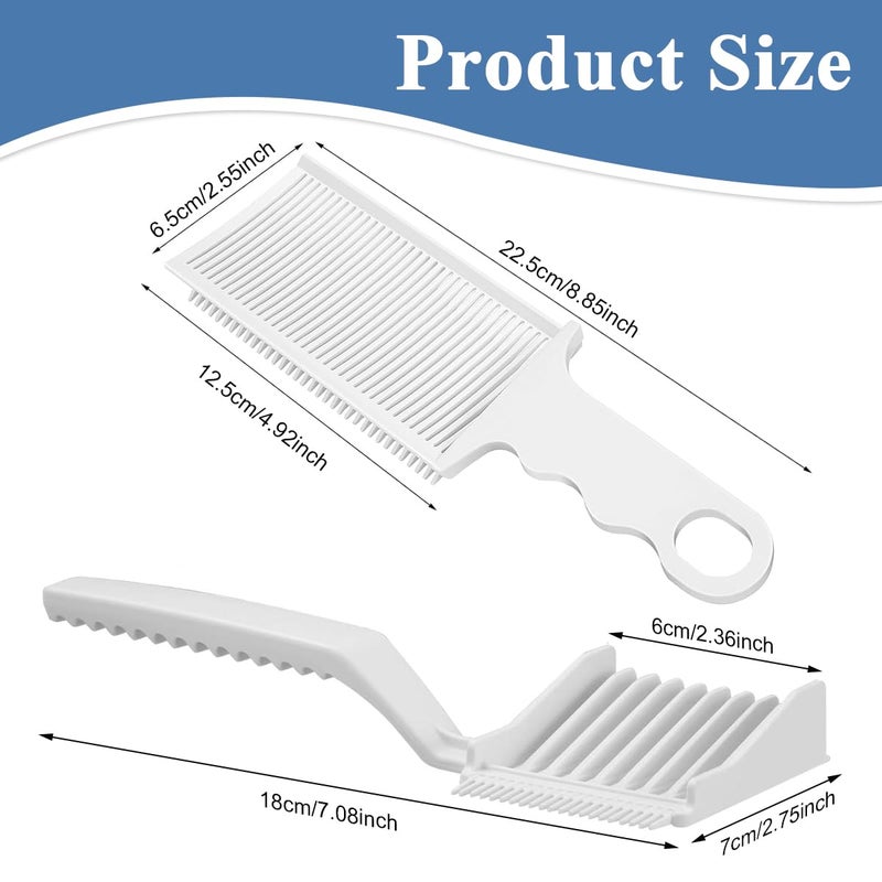 maycreate MAYCREATE 2Pcs Barber Fade Comb for Men Hair Cutting Comb for Various Short Haircuts Professional Fading Clipper Comb AntiStatic Flat Top Curved Positioning Comb for Salon Styling Tools - Image 2