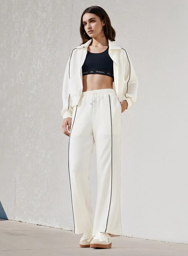 كابا بنطلون رياضي واسع الساق بتفاصيل خطوط كابا