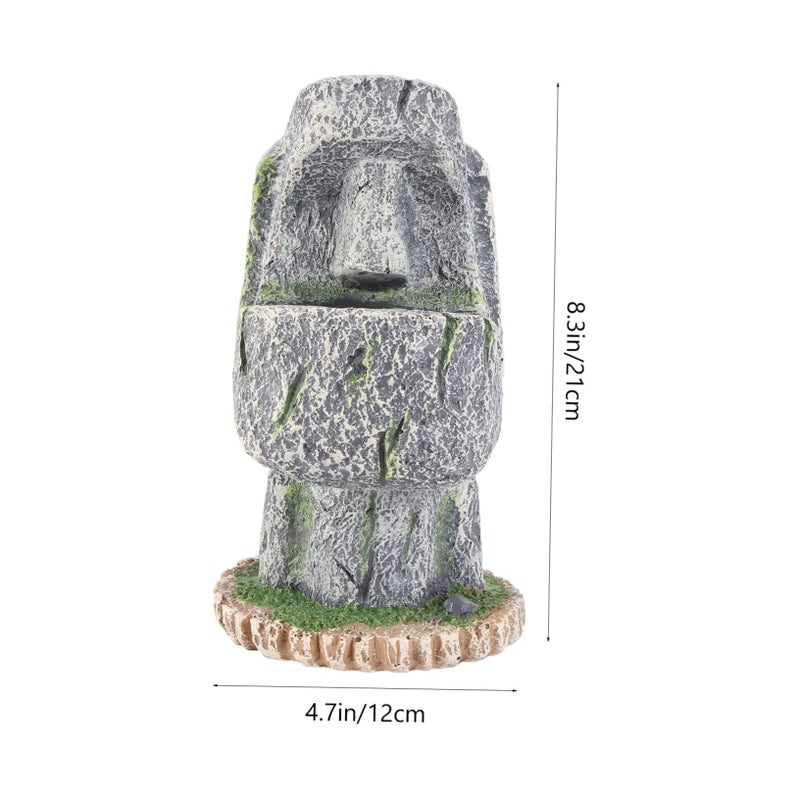 Creative Moai Statue Pen Rest Stand Storage Organizer Desktop File Holder Office Decor - Image 3