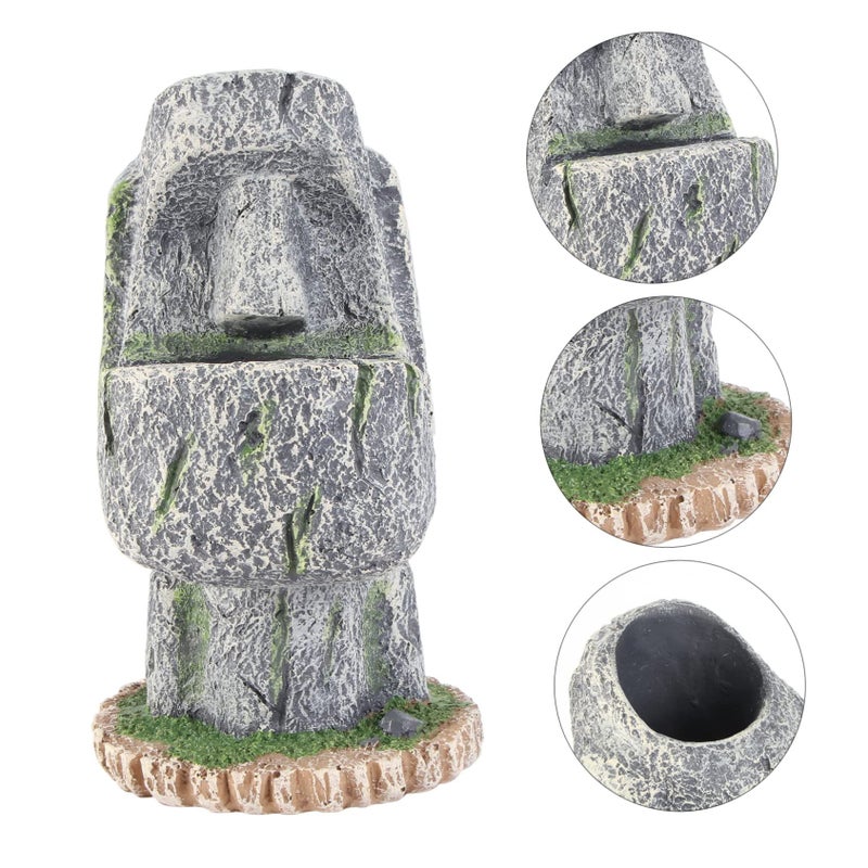 Creative Moai Statue Pen Rest Stand Storage Organizer Desktop File Holder Office Decor - Image 5