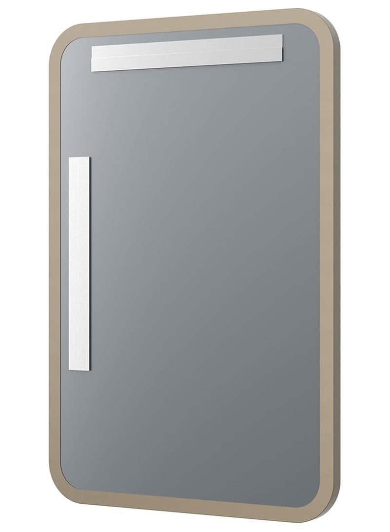 سبيس مرآة Better Bevel بإطار معدني من النيكل مقاس 24 بوصة × 36 بوصة | مرآة حائط حمام مستطيلة الشكل | زاوية مستديرة - Image 2