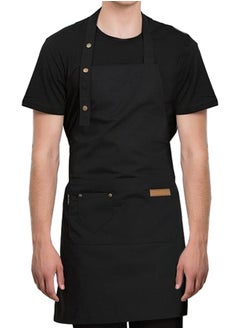 HomarKet Chef Apron for Women Men , Adjustable Kitchen Chef Apron,BBQ Restaurant Apron with 2 Pocket for Cooking Baking Gardening（Black）  - Image 1
