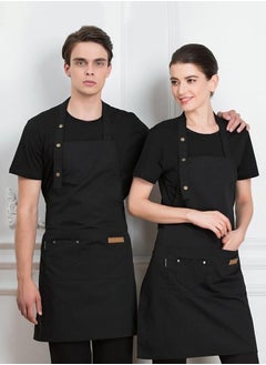 HomarKet Chef Apron for Women Men , Adjustable Kitchen Chef Apron,BBQ Restaurant Apron with 2 Pocket for Cooking Baking Gardening（Black）  - Image 4