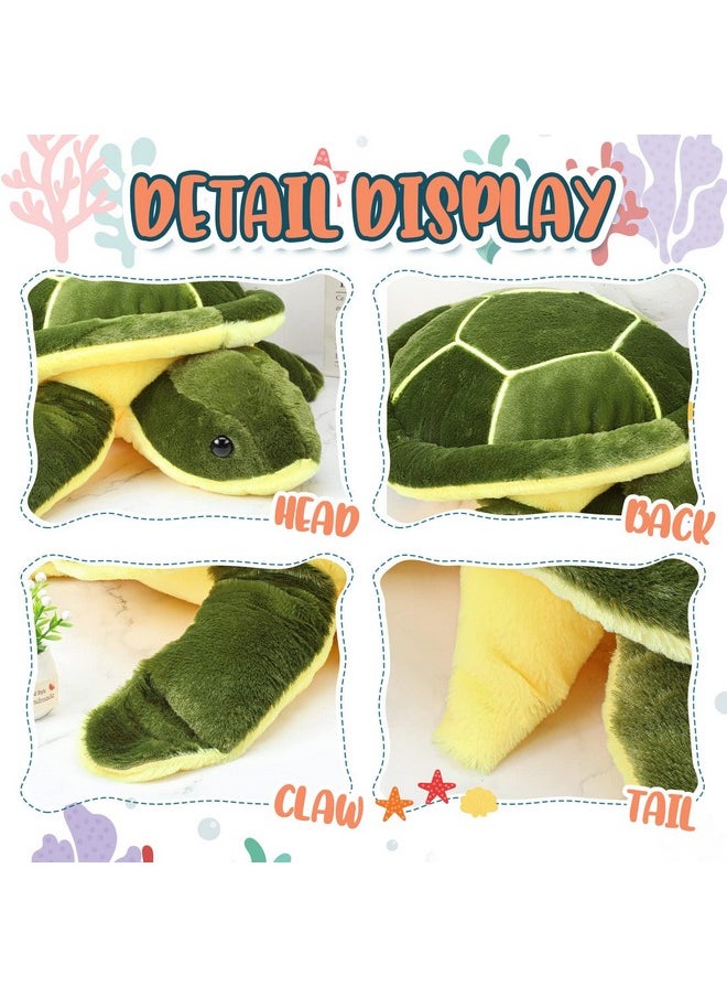 Civaner Turtle Stuffed Animals Sea Turtle Plush, Giant Stuffed Turtle, Plush Pillow Toys, Tortoise Plush Toys Doll For Birthday Christmas Thanksgiving Day Halloween(12 Inches)  - Image 4