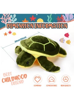 Civaner Turtle Stuffed Animals Sea Turtle Plush, Giant Stuffed Turtle, Plush Pillow Toys, Tortoise Plush Toys Doll For Birthday Christmas Thanksgiving Day Halloween(12 Inches)  - Image 3