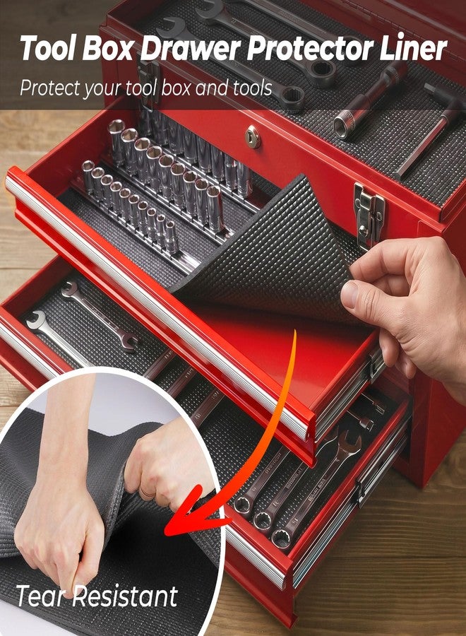PaBUSIOr Black Shelf Liner for Under Sink - 5 mm Thick Strong Grip Non-Slip Large Toolbox Drawer Mat for Wire Shelving Cabinet - 24 in Wide × 68 Inch - Image 2