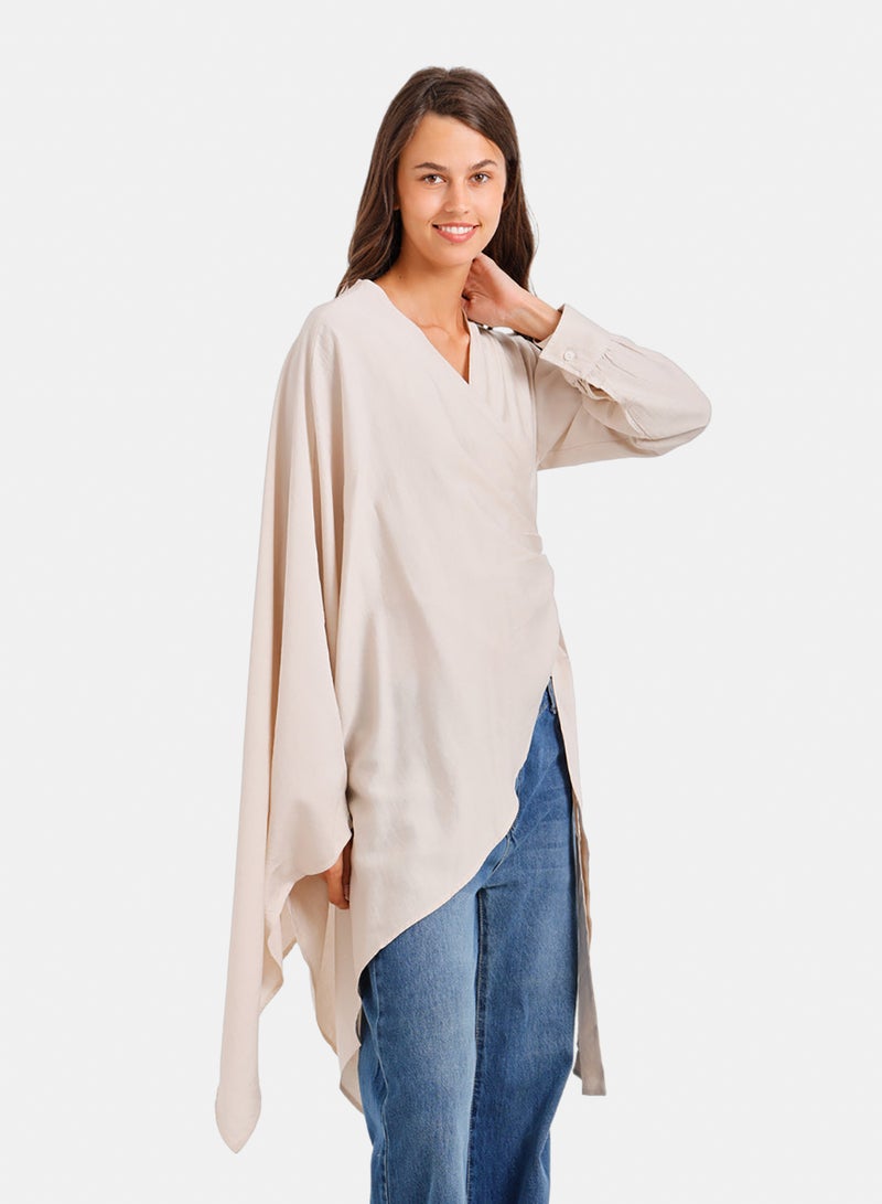 Carina Asymmetrical Wrap Blouse - Image 2