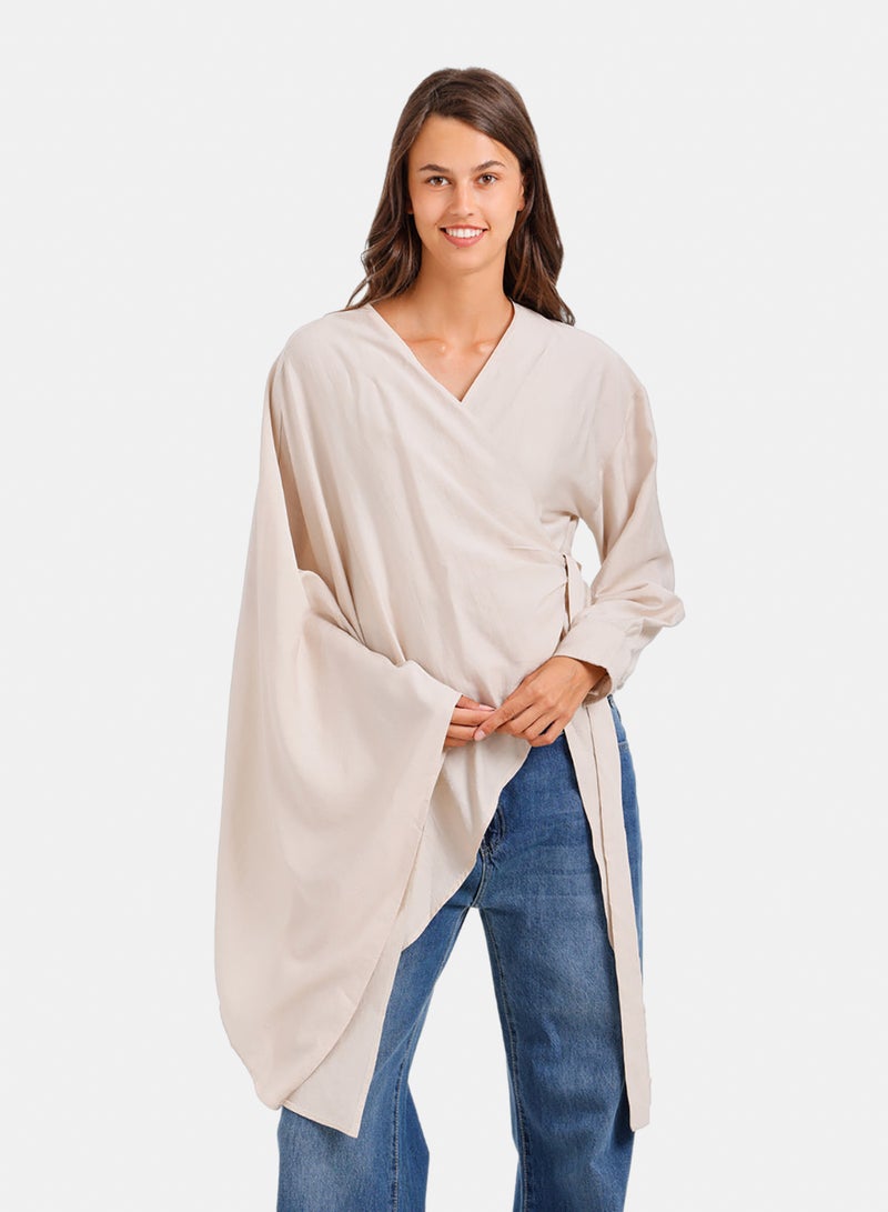 Carina Asymmetrical Wrap Blouse - Image 1