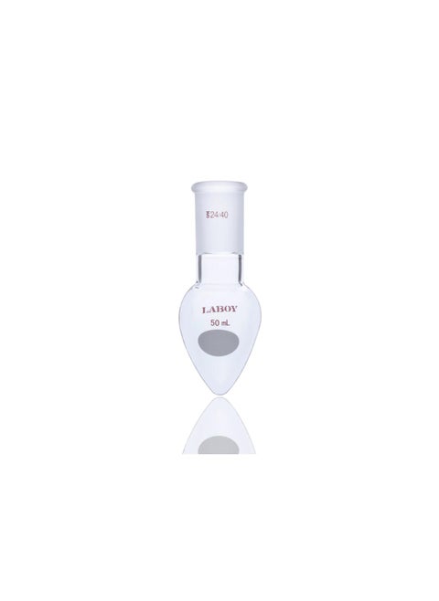 Glass 50mL Pear Shaped Boiling Flask Heavy Wall Recovery with 24/40 Joint Joint Flask for Small-Scale Apparatus Lab Glassware Lab Glassware