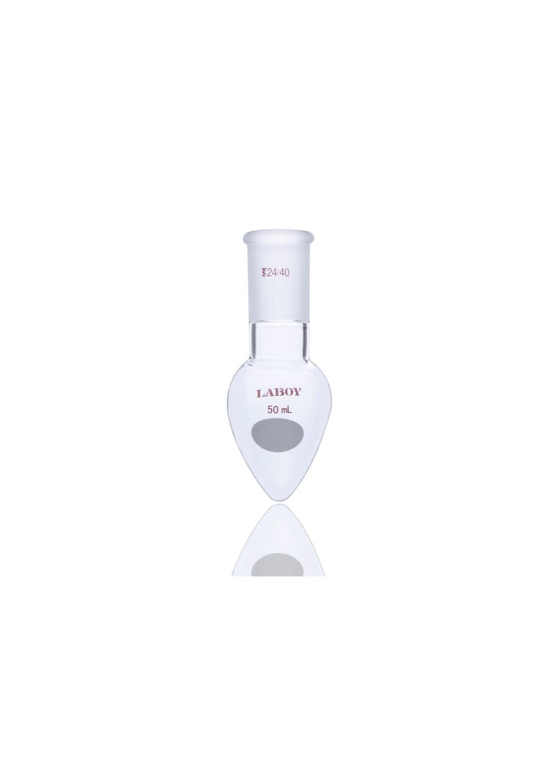 Generic - Glass 50mL Pear Shaped Boiling Flask Heavy Wall Recovery with 24/40 Joint Joint Flask for Small-Scale Apparatus Lab Glassware Lab Glassware - Image 1