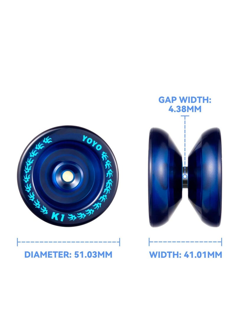 نيبمينينت Responsive YoYo K1-Plus with Yoyo Bag and 5 Strings Yo-Yo Glove Gift Blue - Image 3