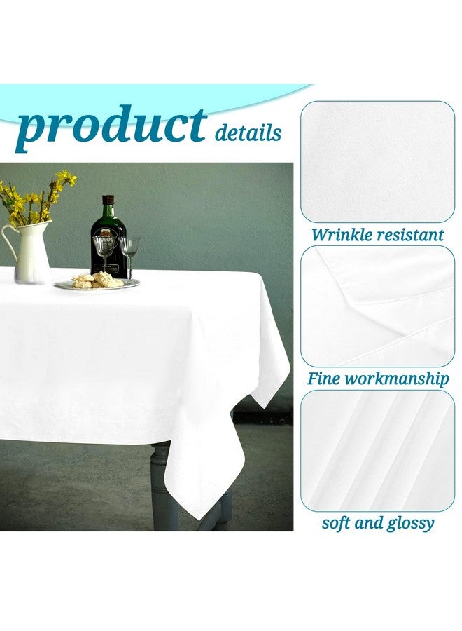 YMHPRIDE 6 Pack Tablecloth 60 x 126 inch Polyester Table Cloth for 8 Foot Rectangle Tables,Stain and Wrinkle Resistant Washable Fabric Table Covers Polyester White Table Clothes for Wedding,Party,Banquet - Image 3