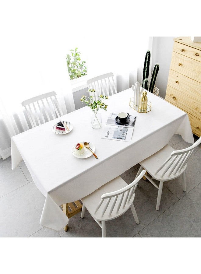 YMHPRIDE 6 Pack Tablecloth 60 x 126 inch Polyester Table Cloth for 8 Foot Rectangle Tables,Stain and Wrinkle Resistant Washable Fabric Table Covers Polyester White Table Clothes for Wedding,Party,Banquet - Image 5