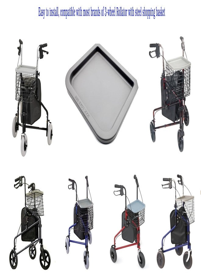 ForconMed Rollator Tray, Compatible with Most 3wheel Rollator with Tray, Universal Replacement Parts, 1Ea, Gray - Image 4