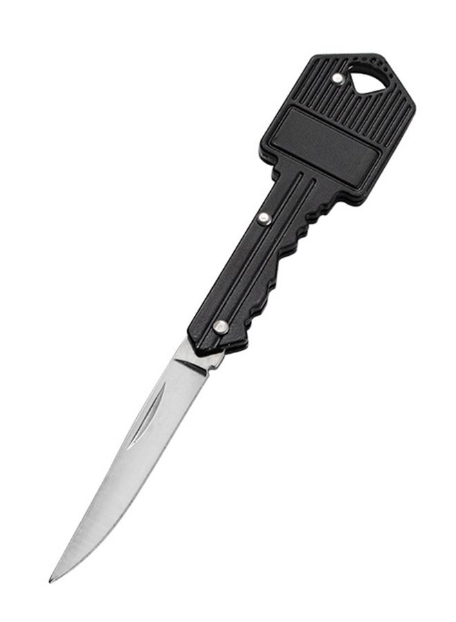 2-Piece Mini Key Small Folding Knife, Wild Survival Key Knife Fruit Knife Black/Silver  - Image 4