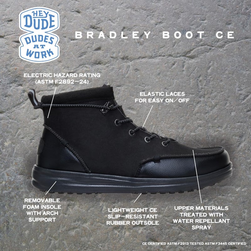 HEYDUDE Bradley Work CE Black Size 8, Men's Boots, Pull on Boots, Comfortable & Light-Weight - Image 4