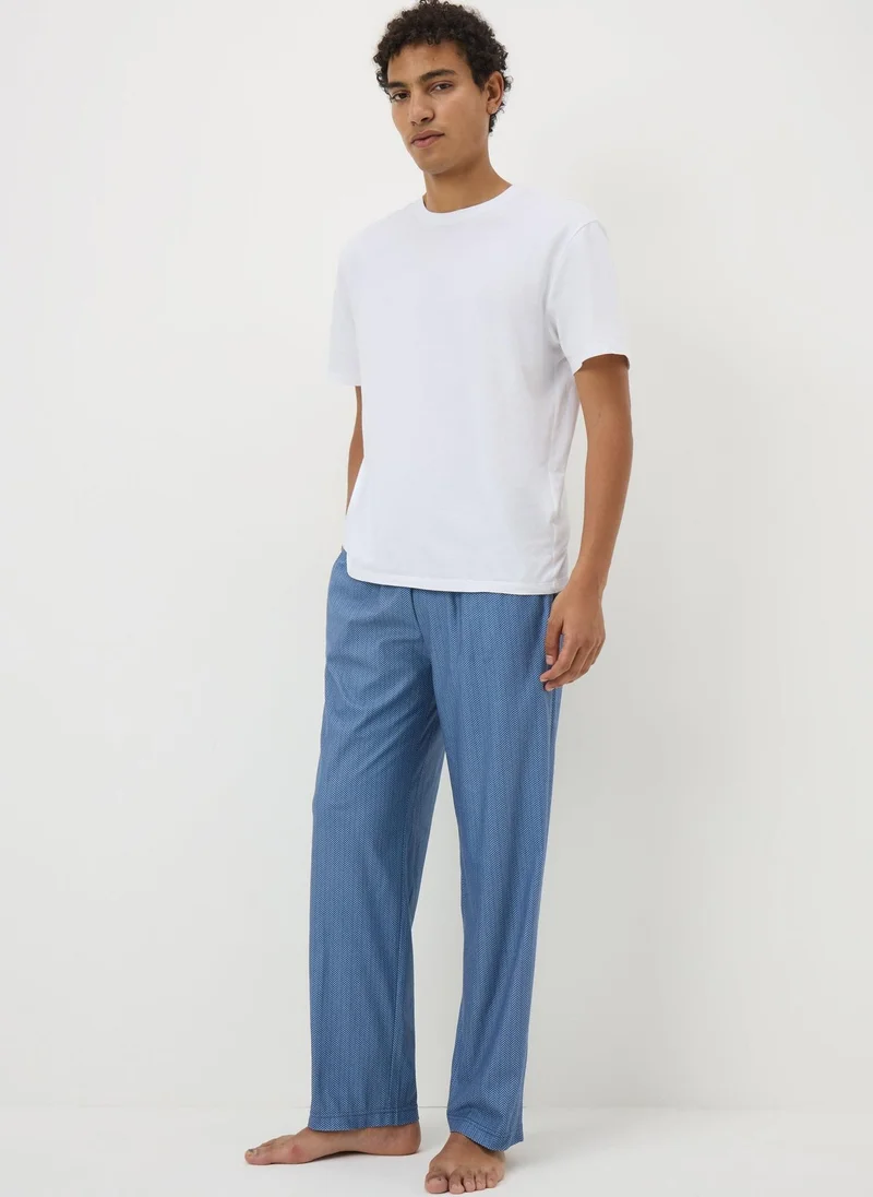 2 Pack Blue Slinky Fleece Pyjama Bottoms