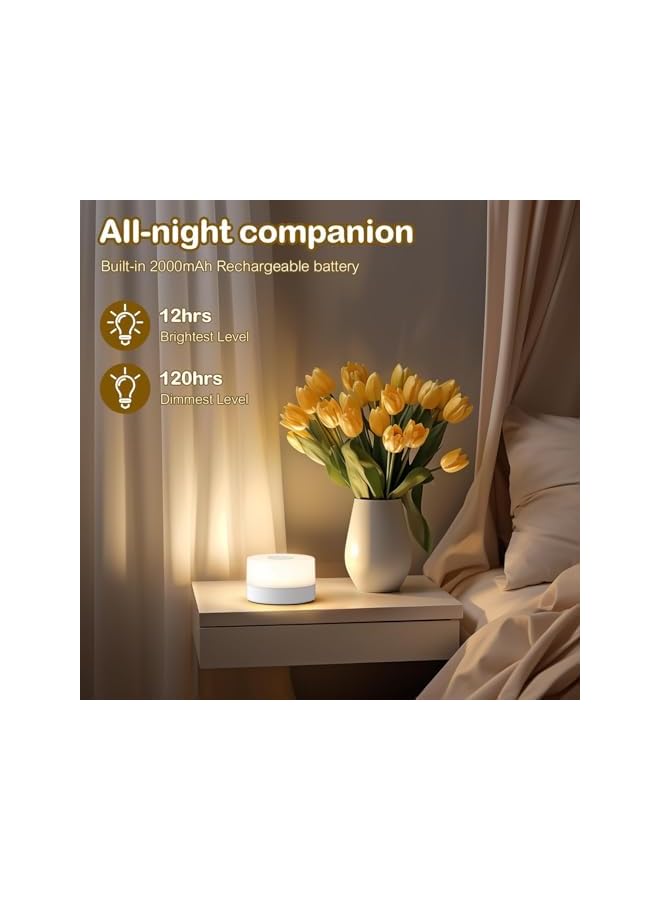 The Bros Night Light - Rechargeable Mini Touch Light, Wireless LED Night Lights for Kids, Soft Eye Caring Night Light for Sleep Aid, Dimmable Nursery Lamp (Warm Light) - Image 4