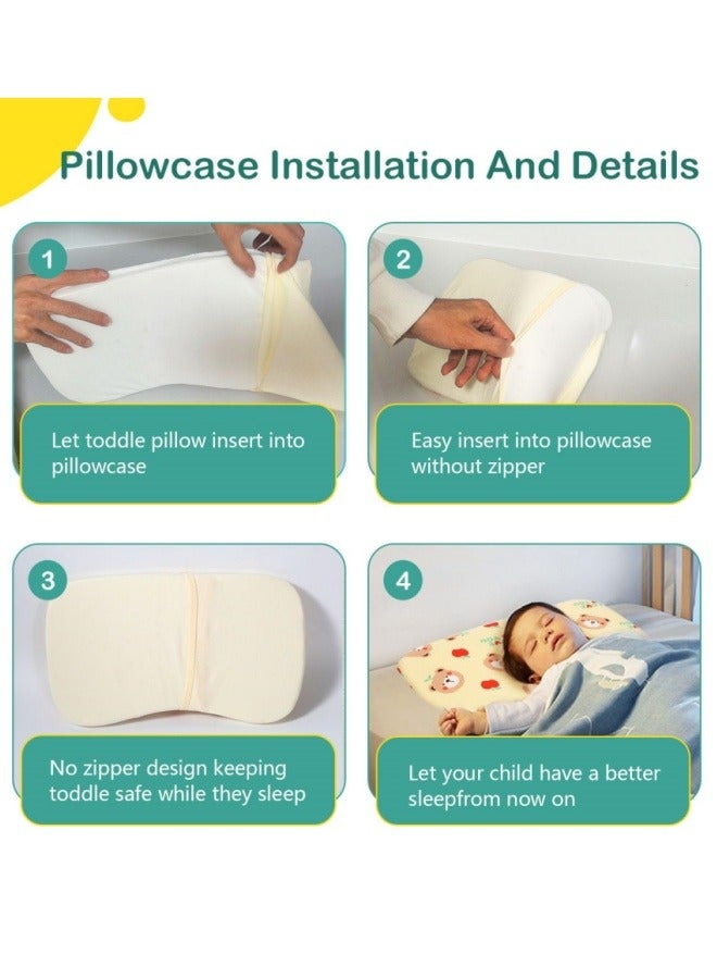 BESTPEAK Soft Toddler Sleep Pillow - Breathable Small Pillow (14.5'' x 8.4'') with Removable Cover - Great for Travel and Nursery, Cute Bear Design - For Kids Ages 1-2  - Image 3