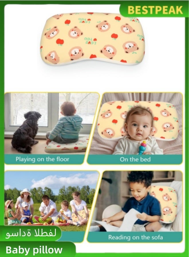 BESTPEAK Soft Toddler Sleep Pillow - Breathable Small Pillow  with Removable Cover - Great for Travel and Nursery  Cute Bear Design - For Kids Ages 1-3 - Image 1