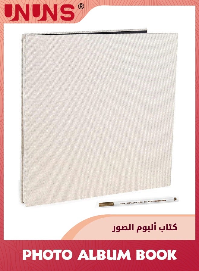 UNUNS ألبومات الصور، كتاب ألبومات صور زفاف عائلية بسعة كبيرة جدًا، صور مغناطيسية ذاتية اللصق مصنوعة يدويًا، كتاب صور الذاكرة يحمل صور 3x5,4x6,5x7,6x8,8x10 بوصة، بيج 20 ورقة/40 صفحة  - Image 1