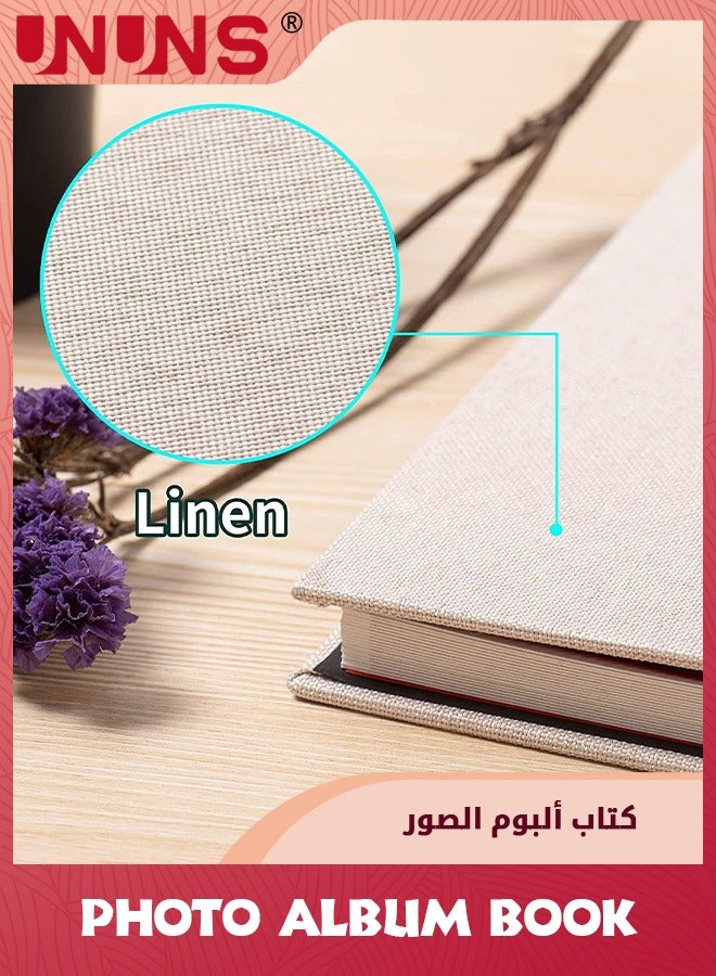 UNUNS ألبومات الصور، كتاب ألبومات صور زفاف عائلية بسعة كبيرة جدًا، صور مغناطيسية ذاتية اللصق مصنوعة يدويًا، كتاب صور الذاكرة يحمل صور 3x5,4x6,5x7,6x8,8x10 بوصة، بيج 20 ورقة/40 صفحة  - Image 2