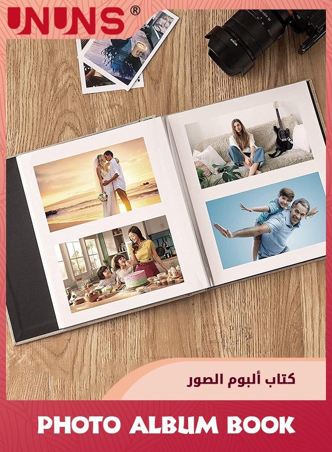 UNUNS ألبومات الصور، كتاب ألبومات صور زفاف عائلية بسعة كبيرة جدًا، صور مغناطيسية ذاتية اللصق مصنوعة يدويًا، كتاب صور الذاكرة يحمل صور 3x5,4x6,5x7,6x8,8x10 بوصة، بيج 20 ورقة/40 صفحة  - Image 4