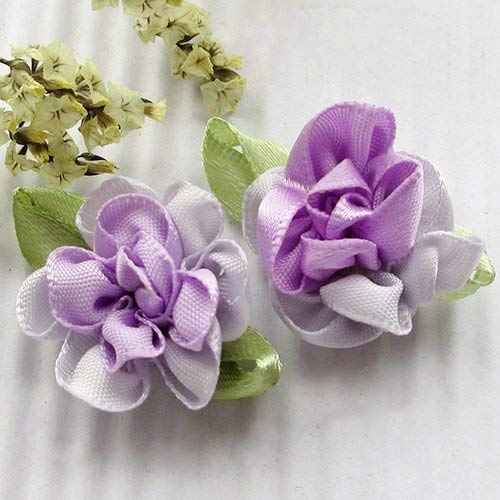 Chenkou Craft 2tone Satin Ribbon Flowers Bows Appliques DIY Craft Wedding Decoration 40pcs - Image 2