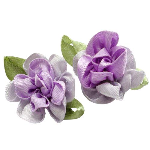 Chenkou Craft 2tone Satin Ribbon Flowers Bows Appliques DIY Craft Wedding Decoration 40pcs - Image 3