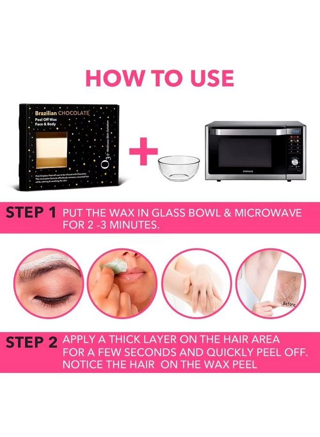 O3+ Brazilian Chocolate Stripless Peel Off Wax (330 G) - Image 4