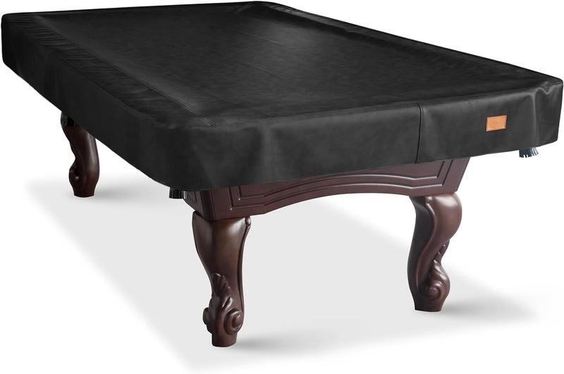 BEARCOVER Heavy Duty Leatherette Billiard Pool Table Cover, Waterproof & Tearproof Cover for Pool Table 7/8/9FT (Black/Faux Lambskin, 7FT-(92"LX 52"WX 8â€œH)) - Image 1